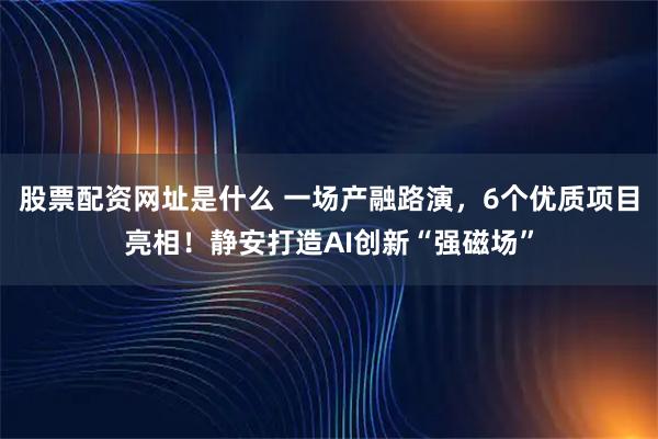 股票配资网址是什么 一场产融路演，6个优质项目亮相！静安打造AI创新“强磁场”